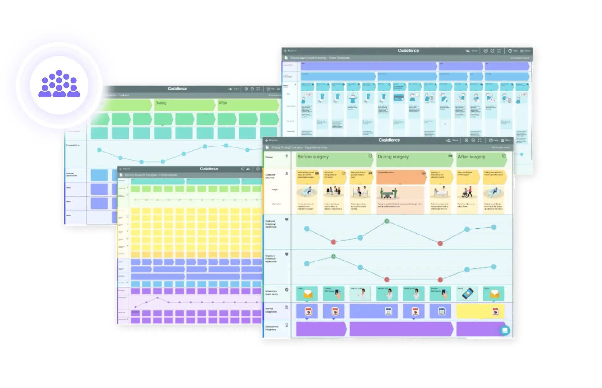 Four different maps showing that they can be showed in different way depending on the audience.